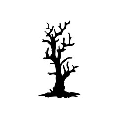Halloween tree silhouette vector art