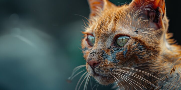 Skin lesions resulting from a fungal infection caused by Microsporum canis, which spreads through contact with infected domestic animals or humans.