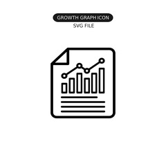 Growt graph vector line art icon