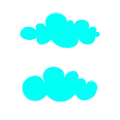 blue cloud illustration. Cartoon cloud vector set in flat design. Clouds.