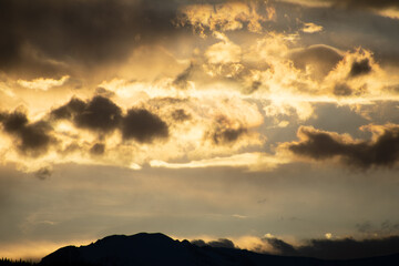 Sun setting Behind the Colorado Rocky Mountains