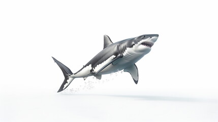 Fototapeta premium Shark isolated on white background. AI Generative.