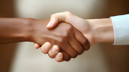 Two People Shaking Hands with Firm Grip