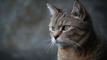 Obraz premium Regal Cat Portrait: Majestic Look Against Soft Background