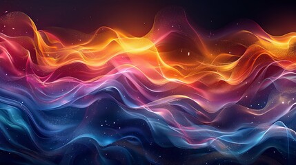 Obraz premium Fluid 3D geometric shape for poster design. Black abstract form and colorful lines in glass morphism style. Vector template design