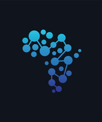 Africa Science or africa connection or africa tech vector design
