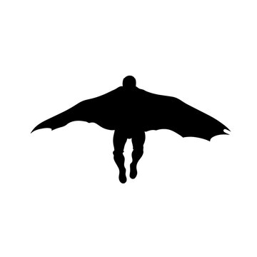 recommend clip art: vector silhouette of a Wingsuit Flying
