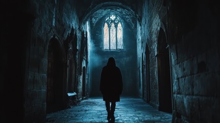 Mysterious Passage Through Ancient Gothic Cathedral