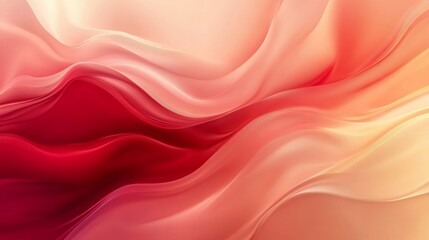 Obraz premium An abstract gradient background featuring a transition from deep red to soft peach, with smooth, flowing colors
