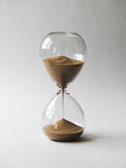 Hourglass Isolated on White Background, Classic Timepiece with Sand Flowing, Time Management Tool, Elegant Design, Simple and Clean Image, Symbol of Time Passage