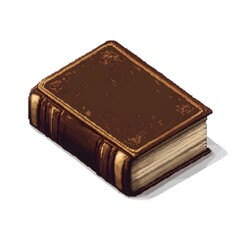 Obraz premium Stylized Pixel Art of Classic Hardback Book in Rich Chestnut Hue