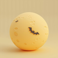 A halloween moon rendered in minimal style