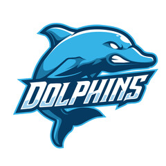 Angry Dolphin esport logo isolated on white background