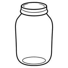 minimalistic hand drawn mason jar contour sketch vector line