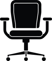 office chair vector silhouette illustration, chair icon	