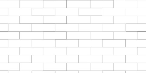 Obraz premium Ceramic white bricks, metro tiles seamless horizontal pattern. White brick wall for textures or backgrounds, different patterns.