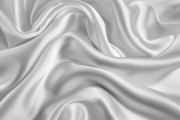 Obraz premium Elegant abstract white satin fabric with delicate waves on light key background