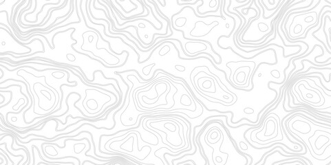 Abstract white topographic map background with, Seamless pattern with lines Topographic map.