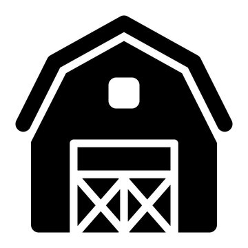 barn, shed, house, building solid or glyph icon