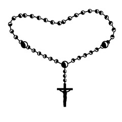 Holy Rosary | Rosary Bead | Religions | Christian Faith | Holy Prayer | Prayer Beads | Catholic Symbol | Rosary | Original Illustration | Vector and Clipart | Cutfile and Stencil