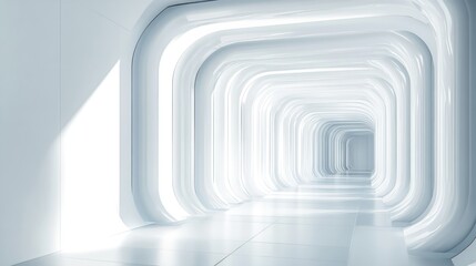 Abstract Technology Background. Minimal Architecture Design. White Industrial Wallpaper