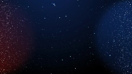 Dark blue background with scattered white dots and circles.