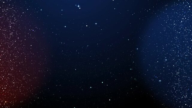 Dark blue background with scattered white dots and circles.