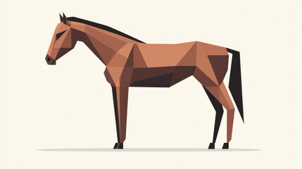 Obraz premium Vibrant cartoon horse illustration, featuring modern flat design elements and rich textures in a playful style.