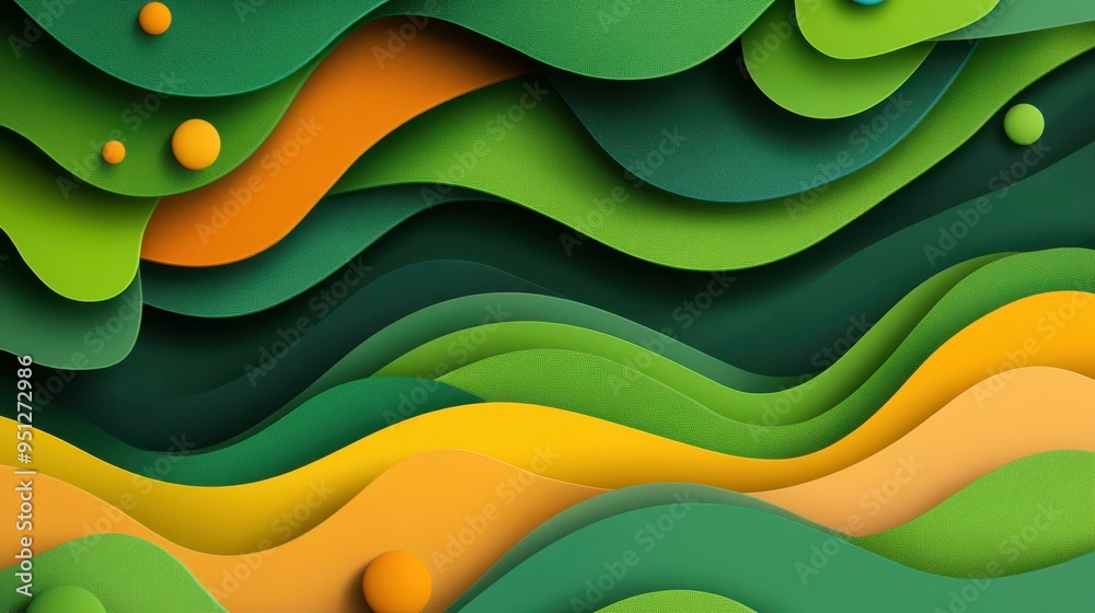 Wall mural Fresh and vibrant green abstract banner, perfect for modern design projects with a playful touch.