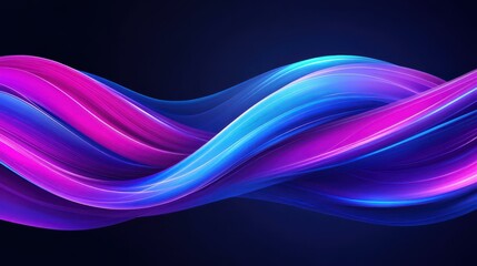 Fototapeta premium Explore a vibrant abstract wave in blue and purple, capturing the essence of futuristic sound dynamics against a dark backdrop.