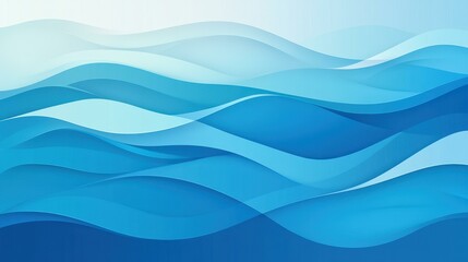 Fototapeta premium Vibrant blue sea template featuring an abstract geometric view of rippling waves and shining light for a fresh look.