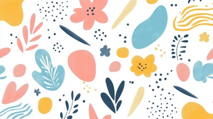 Explore a chic minimalist background featuring floral elements and modern liquid splashes in a trendy abstract style.