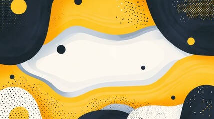 Obraz premium Stylish organic vector banner in trendy yellow and gray, perfect for social media. Customize with your own text for maximum impact