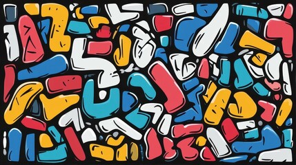 Obraz premium Discover vibrant graffitistyle posters featuring abstract lettering and unique textures. Perfect for wall art enthusiasts