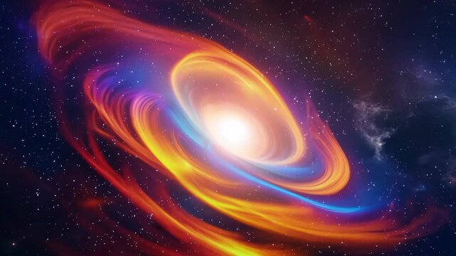 Explore the vibrant colors and swirling patterns of a cosmic phenomenon in deep space during a breathtaking astronomical event