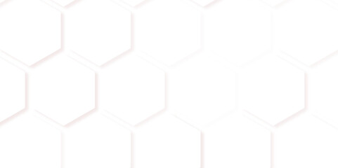 Wall of white hexagons background wallpaper with copy space. 3d render illustration. Web, Banner, Vector illustration.