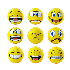 Fototapeta premium Emoji And Emoticon Transparent Backgrounds, Generative AI