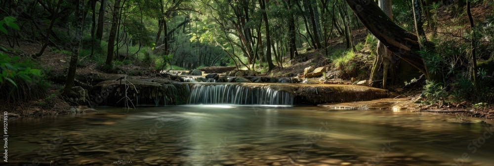 Poster nature scene featuring motion blur created by long exposure techniques.