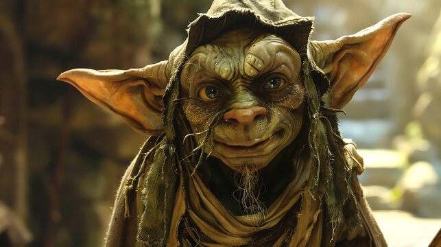 A pleasant and creative goblin having an intelligent beam