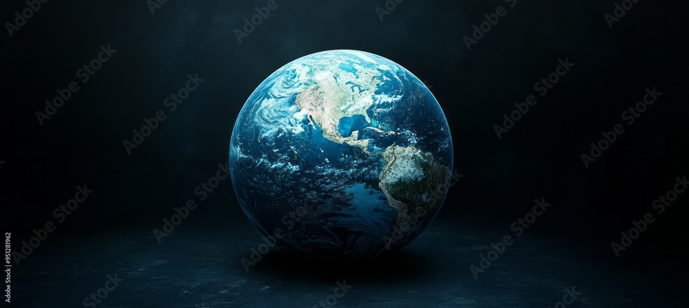 Aufkleber Planet earth. Generative AI technology.	