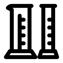 graduated cylinder, measuring liquid, cylinder, laboratory, tools outline icon