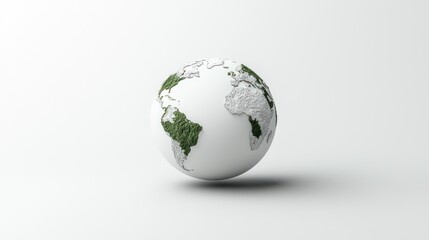 Fototapeta premium Celestial Elegance - 3D Render of a Floating Planet in a High Luminosity Space on Clean White Background, Generate Ai