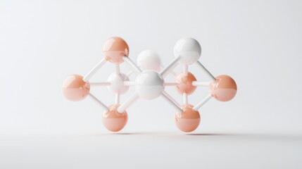 Obraz premium Bright 3D Render of Biochemistry Molecule Model in High Luminosity on White Background - 8K Resolution, Generate Ai