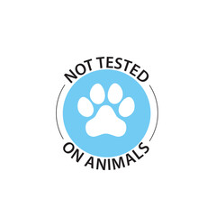 Not tested on animals icon. Blue Round vector symbol.