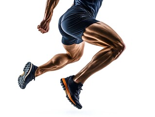 Athletically Fit Person Performing Powerful Jump Squat Workout in Urban Setting