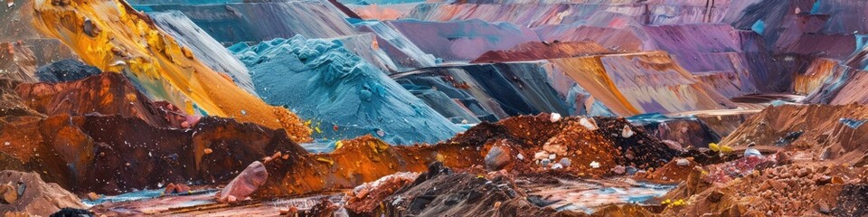 Vibrant industrial refuse from mineral extraction using open pit methods