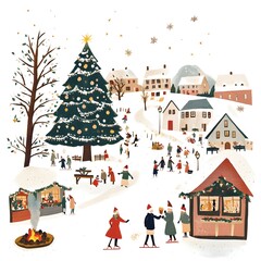 Charming Winter Wonderland Festival in Quaint Mountain Village