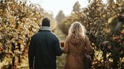 Autumn Stroll Through the Vineyard: A Couple's Serene Adventure