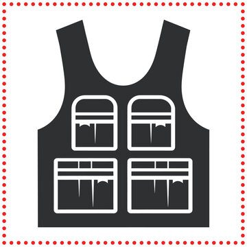 black vest icon with pockets clip art preview