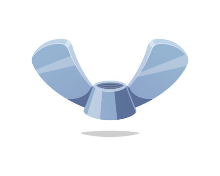 Wing nut vector isolated on white background.